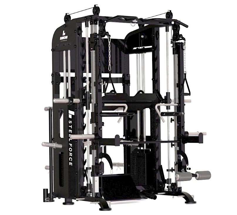 Binom Steel Force B21-V2 Multigym, Polia Dupla, Multipower, Leg Press, Dips e Acessórios