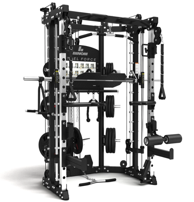 Binom Steel Force B11 Multigym, Polia Dupla, Power Rack, Multipower, Leg Press e acessórios