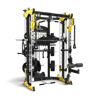 Binom Steel Force B10 NUEVO MODELO Multigimnasio, Doble Polea, Power Rack, Multipower, Prensa de Piernas y accesorios