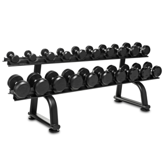 Binom Freeweight Pack Rack + Conjunto de Halteres de Borracha de 2,5 a 30 kg (12 Pares)