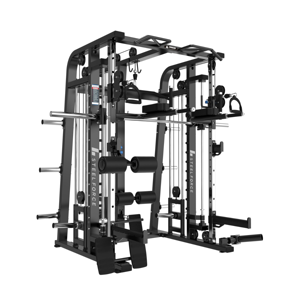 Binom Steel Force B18 Multigym Carga de disco, Triple Pulley , Power Rack, Multipower, Abs e acessórios